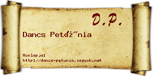 Dancs Petúnia névjegykártya